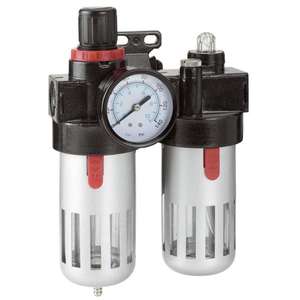 General Tools Pneumatics Air Filter Regulator Lubricator 3/4 Inch Brass Body Manual Drain Hose Connector - Product Image 1