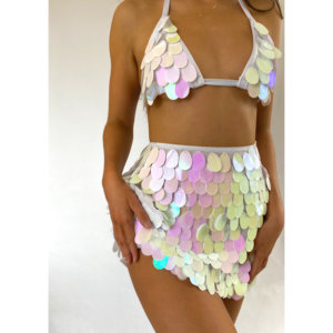 Grande triangolo con paillettes bianco iridescente - Product Image 2