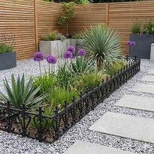 Juego de 6 Cercas Decorativas de Plástico para Jardín, Fáciles de Instalar, para Exteriores, Césped, Jardín, Bordes Redondos - Product Image 2
