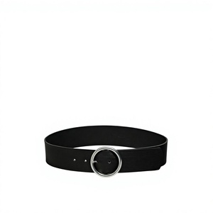 Ceinture en cuir imperméable légère et robuste pour homme, style soirée, avec boucle ardillon en acier et cuir de vache noir, par B S International - Product Image 5