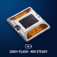 Marqueur de trottoir solaire LED IP68 étanche et réfléchissant pour la sécurité des zones piétonnes, alimenté directement par le fournisseur