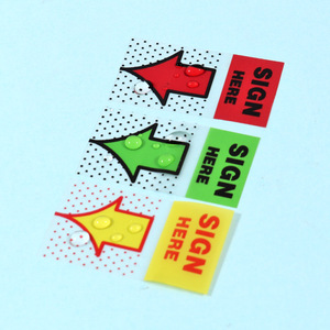 Fournitures de bureau Foska onglets de livre auto-adhésifs 25*45mm Film PET de haute qualité signe translucide ici drapeaux fléchés pour l'annotation - Product Image 2