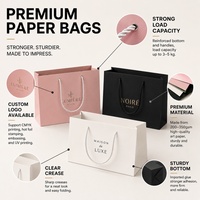 Sac cadeau en papier couché imprimé avec logo personnalisé, emballage de bijoux avec poignée, sac en papier d'emballage de luxe pour les petites entreprises