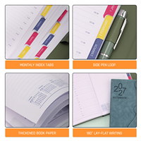 Agenda hebdomadaire et mensuel OEM Premium 2027, carnet de notes relié, couverture en PU, agenda de bureau