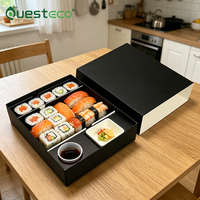Boîte à sushi personnalisée en papier blanc, contenants à emporter durables et résistants à la graisse pour plateaux de sushi artisanaux et ensembles bento