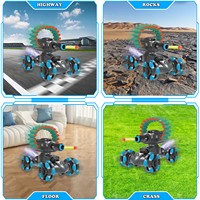 Jouets transfrontaliers pour influenceurs : Voiture RC électrique transformable 7 canaux avec télécommande, lumières et pulvérisation, portée 30m
