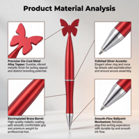 Stylo bille en plastique noir 1,0 mm avec revêtement UV de qualité supérieure, idéal pour le bricolage et les fournitures d'artisanat, vente en gros en vrac, produit phare du marché