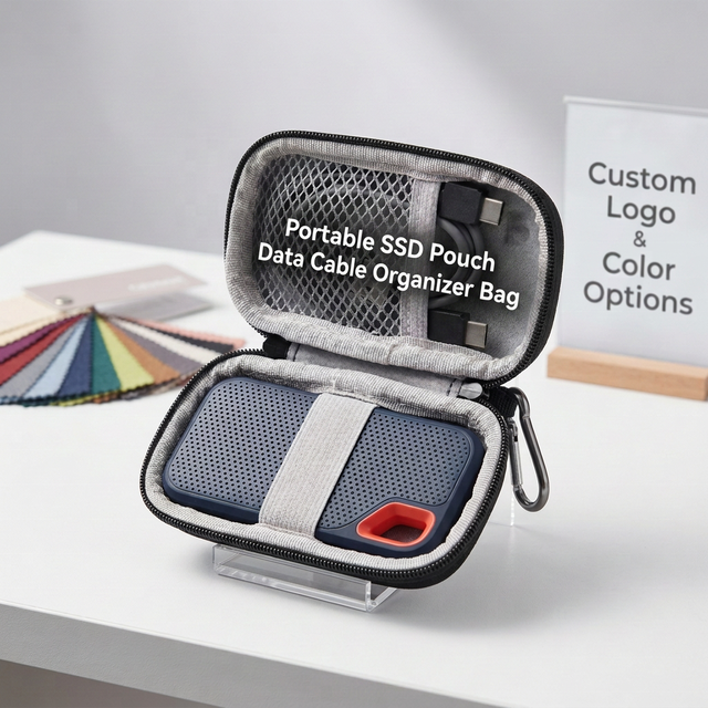 12.5x8x4cm 72g Travel Portable Ssd Pouch Data Cable Organizer Bag Charger Protector Digital Accessories Storage Bag with Pockets