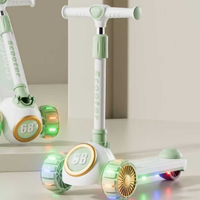 Trottinette pliable à 3 roues Tianxing Factory pour enfants, avec lumières LED clignotantes, hauteur réglable, roues en PU, pour garçons et filles