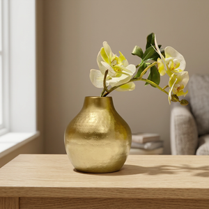 Traditional Design Handmade Luxury Durable Light Weight Metal <b>Vase</b> Golden Plating for Wedding Living Room Centrepiece Interior - Product Image 4