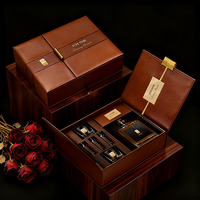 Cajas de Vino y Whisky de Cuero PU de Alta Gama con Logotipo Grabado, Laminación Mate, Diseño Abierto de 2 Puertas para Empaque de Lujo