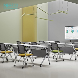 Conference Room Mesh Folding Training <b>Chair</b> with Writing Board <b>Table</b> Board Study <b>Table</b> and <b>Chair</b> One Office Training <b>Chair</b> - Product Image 2