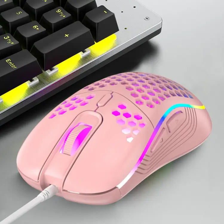 oem custom pc mouse gaming lightweight usb wired mouse 7 button glowing gaming mouse