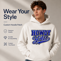 Écussons à Paillettes Personnalisés en Gros – Badges Brodés Western « Howdy Y'all » pour Accessoires Vestimentaires, MOQ 50 pièces, Conception Gratuite