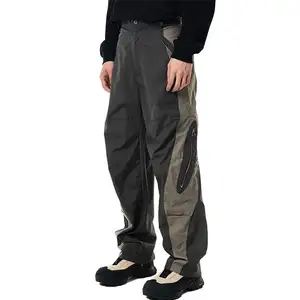 Nylon Track Pants Patchwork Men Jogger Sweat Pants Casual Color Blocking Polyester Plain Custom Cargo Pants For Men