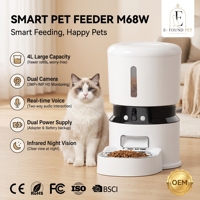 Comedero Inteligente para Mascotas con WiFi de 4L, Cámara HD, Control por Aplicación Tuya, Carga/Batería, Tazón de Acero Inoxidable, Dispensador Automático de Comida Seca, Lujoso