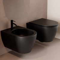 WC suspendu Tornado avec bidet intégré, en céramique, ensemble de toilettes et de lavabo, pour hôtel, avec réservoir d'eau dissimulé, certifié CE, pour salle de bain et cuisine
