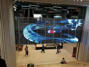 D-King Shenzhen Full Color Glass <b>Window</b> 3D Transparent Video Wall Led <b>Panel</b> Screen Display for Building Curtain Wall Advertising - Product Image 4