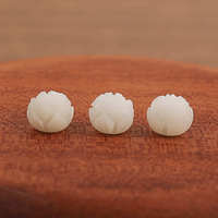 Jade blanco Bodhi Root Lotus tallado cuentas dispersas carbón flores flotantes semillas artesanías creativas DIY cuentas redondas pulsera