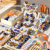Kits d'outils en plastique DIY pour enfants : tournevis, boîtes à outils de réparation, perceuse électrique, ensembles d'ingénierie, assemblage manuel STEM