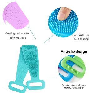 Thân Thiện Với Da Mềm Silicone Cơ Thể Chà Sàn Tắm Bàn Chải Vành Đai Tắm Cho Trở Lại Tẩy Da Chết Và Chà xát Bùn Tro Bàn Chải Tắm - Product Image 5