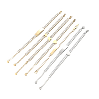 Chaîne en acier inoxydable Yiwu Aceon Velle pour femme, avec zircon rectangulaire pavé, personnalisable, breloques vierges trèfle, cœur, étoile, barre, pour mariage