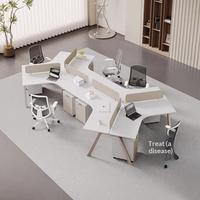 Escritorio de Oficina con Cubierta de Vidrio Premium y Mesa de Oficina con Muebles Modernos para Oficina