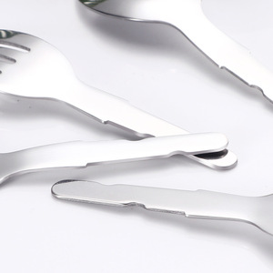 Juego de cuchara y tenedor personalizados para niños, acero inoxidable 410, pulido espejo, grado alimenticio, para comedor infantil - Product Image 1