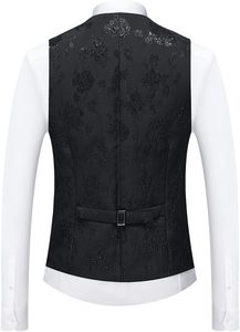Trajes de Etiqueta para Hombre, 3 Piezas, Corte Regular, Diseño Floral, Cierre de Cremallera, Conjunto de <span class=keywords><strong>Traje</strong></span> con Chaqueta Blazer, Chaleco y Pantalones para Boda - Product Image 6