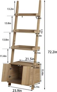 Estantería Moderna Inclinada de <span class=keywords><strong>Madera</strong></span> Maciza, <span class=keywords><strong>Escalera</strong></span> para Libros, Mueble de Almacenamiento Acanalado, Soporte Triangular Estable, Diseño Antideslizante para - Product Image 2