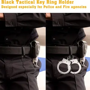Anel de chaveiro tático furto especial, para polícia e agências de fogo cinto, lado duplo, suporte de chave de liberação rápida