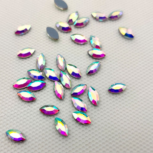 Directo de fábrica, Uds. 7200, embalaje a granel, 4X8mm, Navette, MARQUESA, Ojo de caballo, cristal AB, cristal, diamantes de imitación de fijación en caliente para vestido - Product Image 3