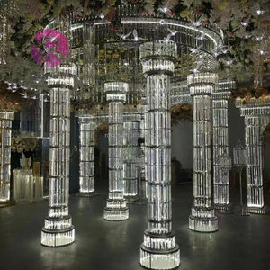 <span class=keywords><strong>D</strong></span>écoration de mariage de luxe fournitures de fête toile de fond scène 10ft <span class=keywords><strong>cristal</strong></span> or éclairé Chuppah - Product Image 5