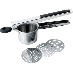 Stainless Steel Potato Ricer with 3 Ricing Discs for Baby Food Strainer Fruit Masher and Food Press