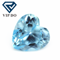 Pierre précieuse en zircon cubique aigue-marine de qualité 5A, taille cœur, 3x3mm-12x12mm