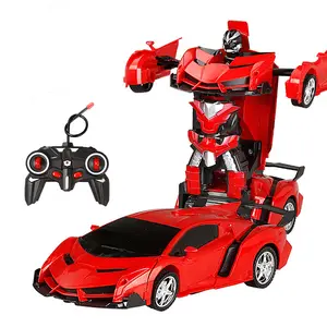 Barato Mini RC Transformado Carro Robôs Controle Remoto Deformação Carros Brinquedos Infantis