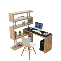 Meubles de bureau à domicile modernes Bureau d'ordinateur en bois et métal pour la maison avec étagère