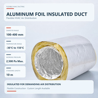 Duct Fleksibel Aluminium Foil Kelas 1 181, 25ft & 50ft R4-R8 4 Inch, Terisolasi untuk Penggunaan di Gym