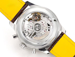 Montre mécanique automatique classique de luxe en acier inoxydable, cadran en cristal saphir, bracelet en cuir PU, fonction calendrier, résistante à l'eau - Product Image 4