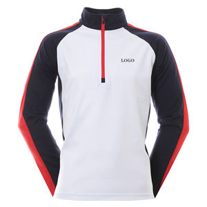 Sudadera Deportiva de Punto Ligera para Hombre, Corte Ajustado, Rendimiento Premium, Sudadera de Golf con Cierre de Cremallera de un Cuarto, Logotipo Personalizado - Product Image 2