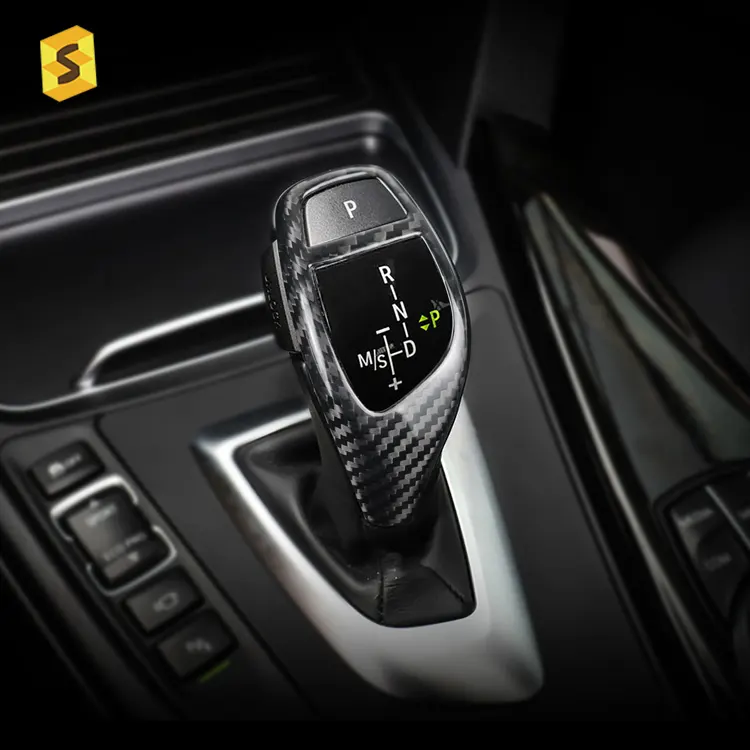 Cubierta de perilla de cambio de marchas de fibra de carbono para coche, accesorio Interior decorativo para BMW F30