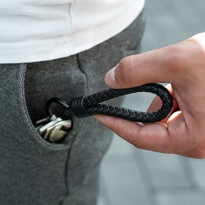 Leather Braided Keychain Alloy Rings Men's Designer Accessory Handmade Woven Strap Key Ring for Women Fashion Accessories - Product Image 5