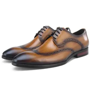 便宜的价格黑棕色高质量皮鞋牛津休闲鞋男士