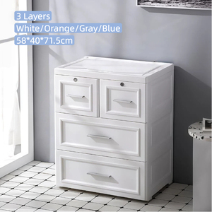 Lemari Penyimpanan Pakaian Bayi Lebar 58cm dari Plastik, Lemari Pakaian Anak dengan Laci, Organizer Pakaian 5-lapis - Product Image 2