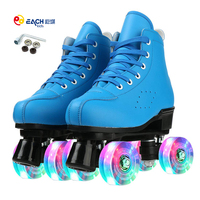 Nouvelles Chaussures de Patinage à Roulettes Quad Unisexe pour Intérieur et Extérieur, à Paillettes Clignotantes, 4 Roues, pour Femmes et Adultes