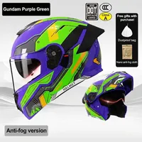 Casque de moto modulaire homologué DOT, à visière relevable, avec double visière, pour les motards adultes