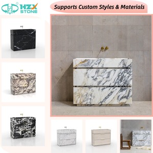 HZX Marmo Travertino Beige Premium per Lavabo da Bagno con Lavandino a Bacinella Moderno Freestanding - Product Image 6