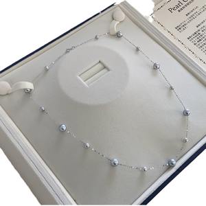 Collar de Plata de Ley 925 de Zhuji, Cadena de Perlas Aurora AK de 7-8 mm, Cielo Estrellado Sonriente, Plata de Ley 925 Natural, Perlas Aurora AK de 7-8 mm, Cielo Estrellado Sonriente - Product Image 5