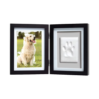 Cadre photo en bois pour empreintes de pattes de chien et de chat, cadre en argile pour empreintes de mains et de pieds de bébé, souvenir commémoratif pour animaux de compagnie