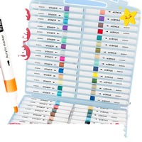 Marqueurs acryliques 80 couleurs pour étudiants et maternelle, résistants à l'eau, anti-transfert sur papier, design artistique